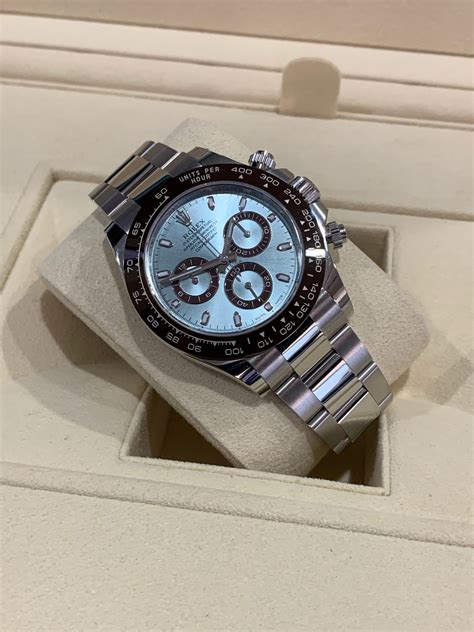 rolex daytona platinum ice blue baguette|Rolex 950 platinum watch.